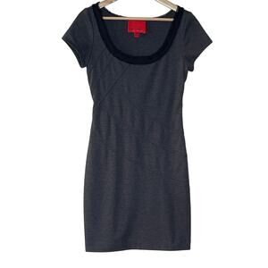Z SPOKE BY ZAC POSEN  GRAY MINI JERSEY STRETCH FRINGE WITCHY GOTCH DRESS SIZE 2‎